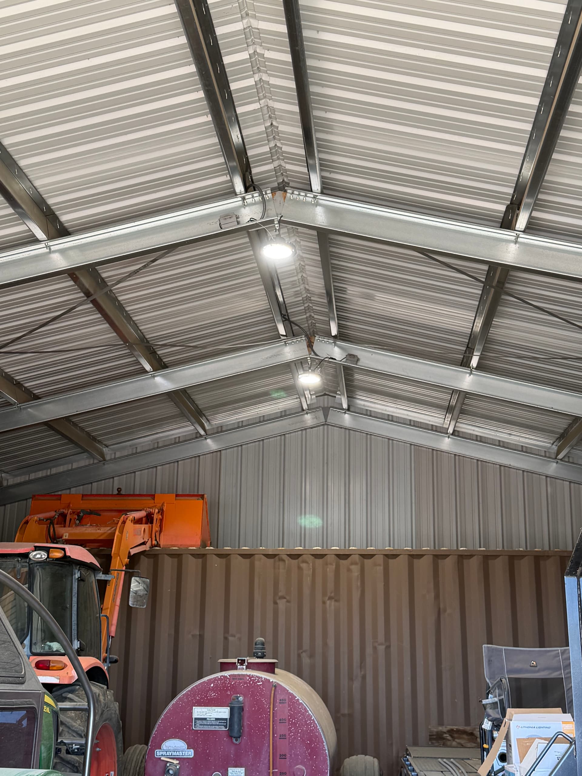 Gallery photos for Bright Commercial Lighting for Functional Shed in Gustine: Image #2